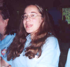 Laura waiting to get some of that yummy camp food!